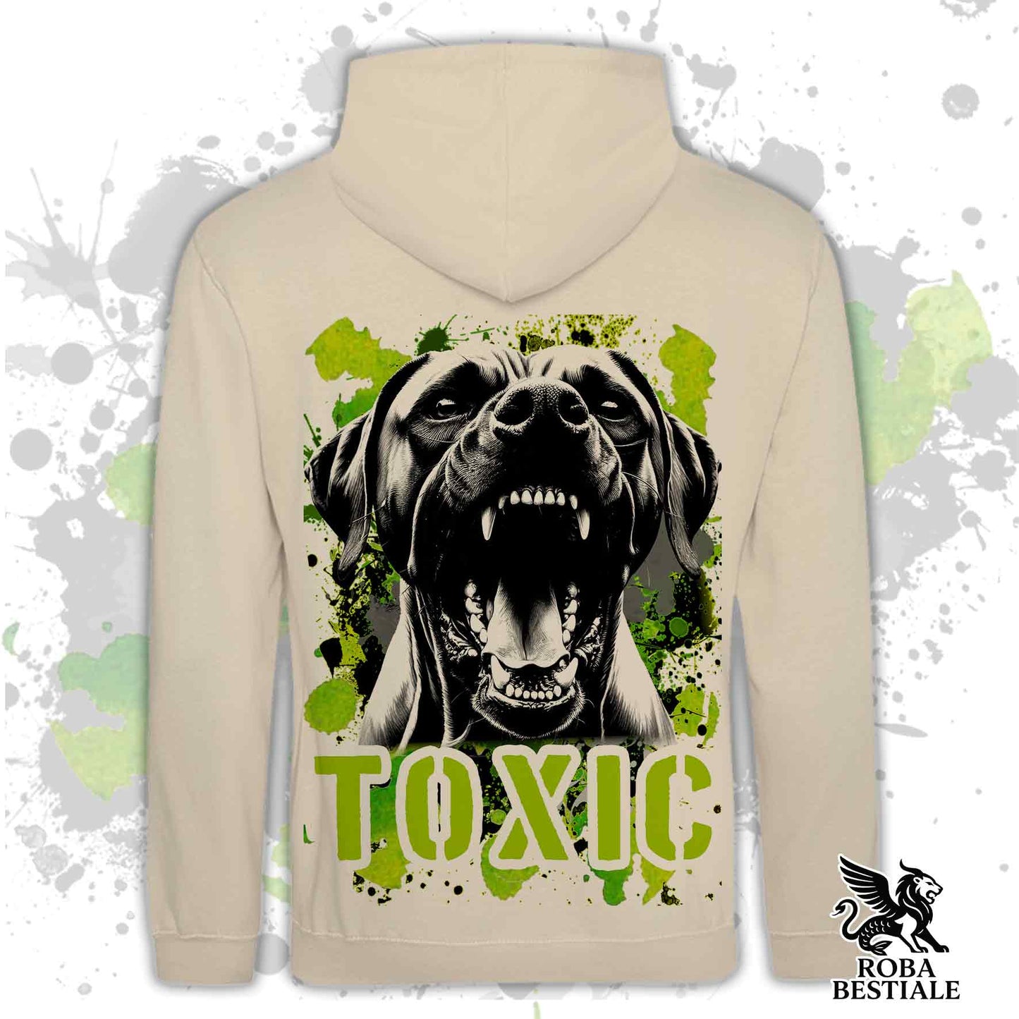 Felpa TOXIC - RHODESIAN RIDGEBACK - Con Cappuccio e Tasconi, Unisex, in tanti colori - dalla XS alla 5XL