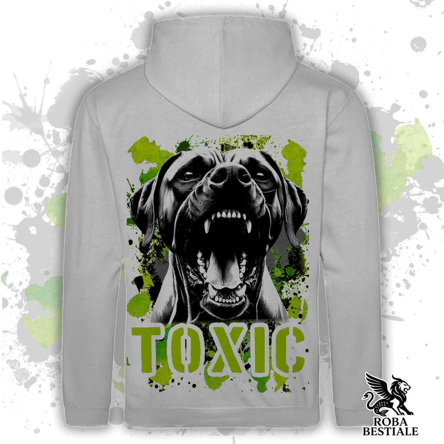 Felpa TOXIC - RHODESIAN RIDGEBACK - Con Cappuccio e Tasconi, Unisex, in tanti colori - dalla XS alla 5XL