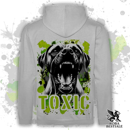 Felpa TOXIC - RHODESIAN RIDGEBACK - Con Cappuccio e Tasconi, Unisex, in tanti colori - dalla XS alla 5XL