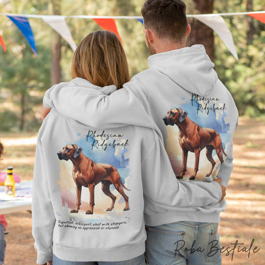Felpa BEHAVIOR - RHODESIAN RIDGEBACK - Standard FCI - Unisex - Grigia - dalla XS alla 3XL