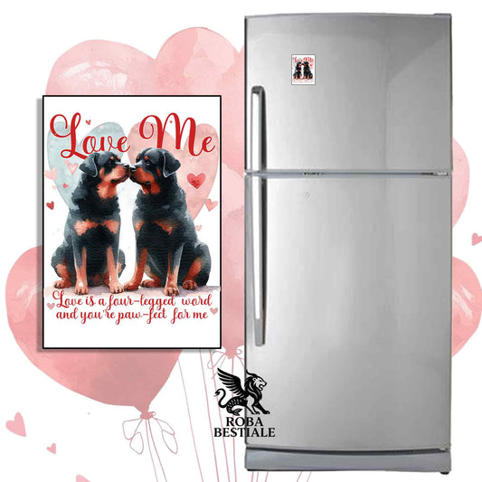 Calamita LOVE ME - ROTTWEILER - in MDF - 7x5 cm