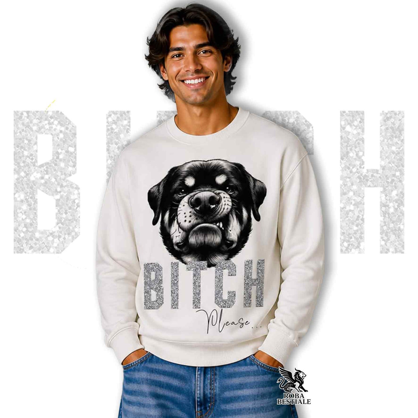 Felpa BI**H, PLEASE - ROTTWEILER - Girocollo, Unisex, in tanti colori! - dalla XS alla 3XL