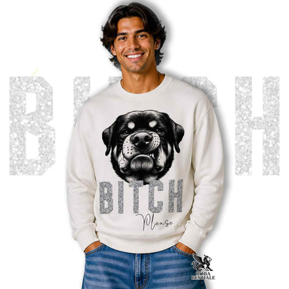 Felpa BI**H, PLEASE - ROTTWEILER - Girocollo, Unisex, in tanti colori! - dalla XS alla 3XL