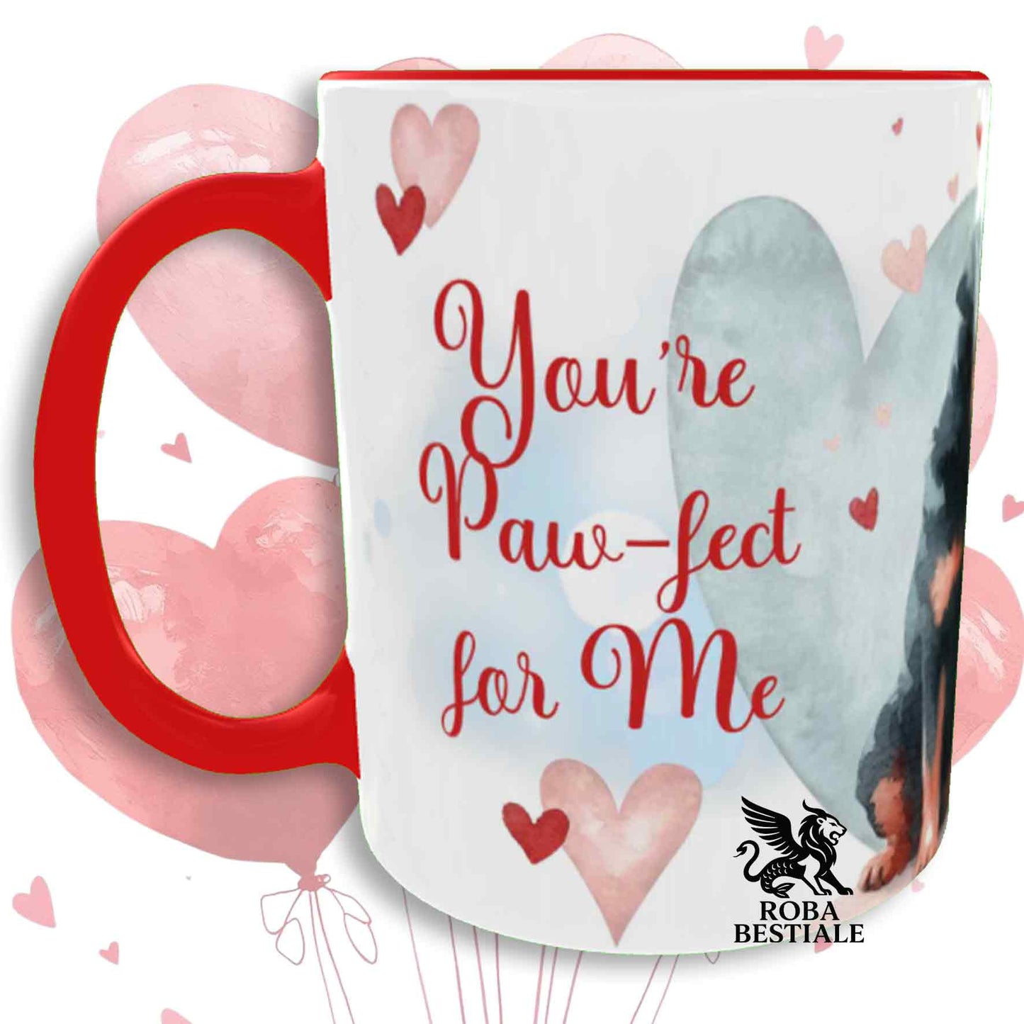 LOVE ME Mug - ROTTWEILER - Ceramic, with Red details - 330 ml