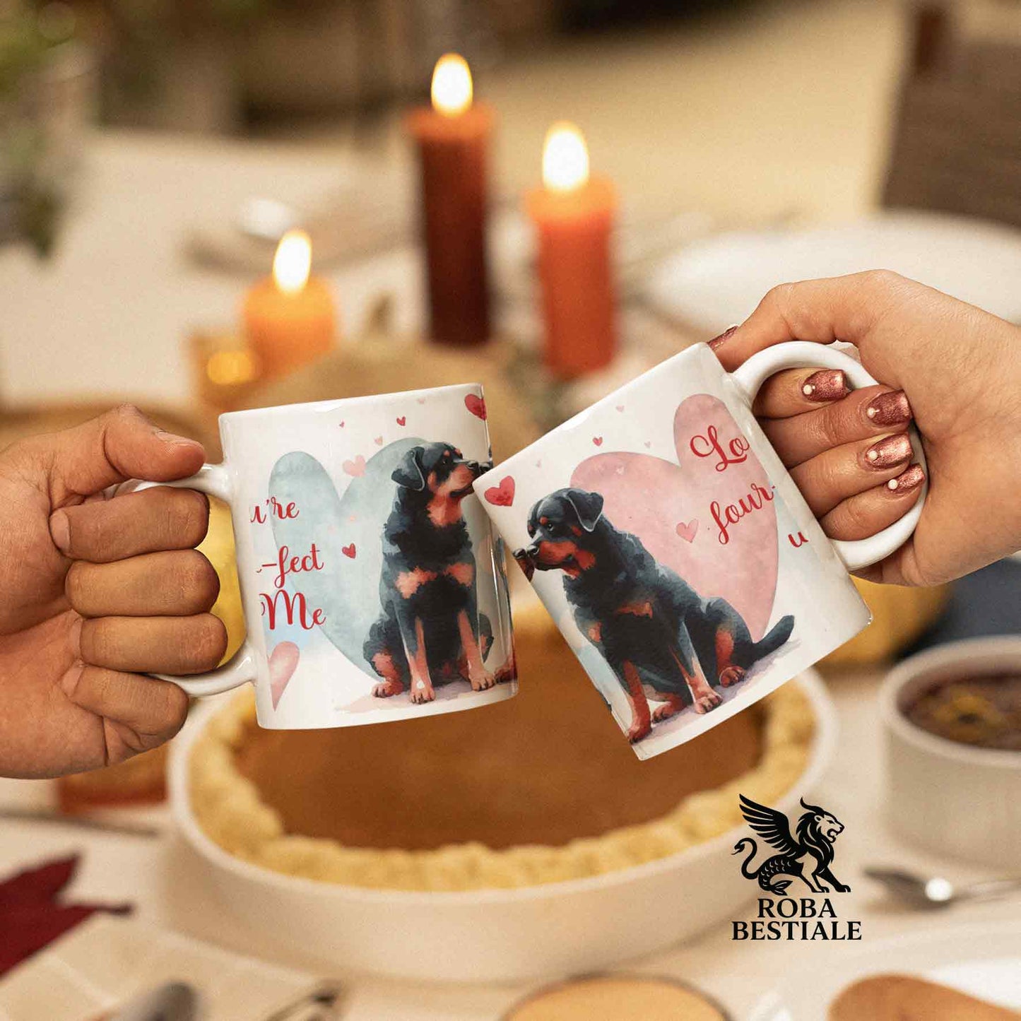 LOVE ME Mug - ROTTWEILER - Ceramic, with Red details - 330 ml