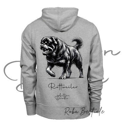 Felpa ACTION DOODLE - ROTTWEILER 1 - Unisex - Grigia - dalla XS alla 3XL