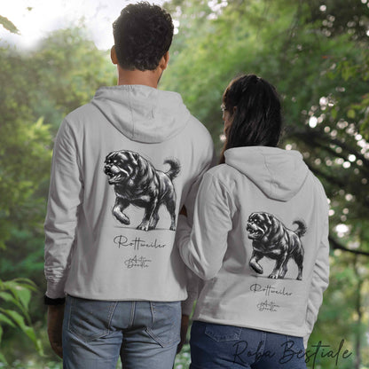 Felpa ACTION DOODLE - ROTTWEILER 1 - Unisex - Grigia - dalla XS alla 3XL