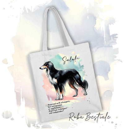 Shopper BEHAVIOR - SALUKI Black Tricolor - Standard FCI - Diversi colori disponibili, 100% Cotone