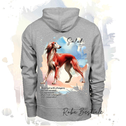 Felpa BEHAVIOR - SALUKI Rosso - Standard FCI - Unisex - Grigia - dalla XS alla 3XL