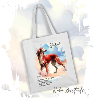 Shopper BEHAVIOR - SALUKI Rosso - Standard FCI - Diversi colori disponibili, 100% Cotone