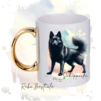 Tazza BEHAVIOR - SCHIPPERKE - Standard FCI - In Ceramica, con manico dorato - 330 ml