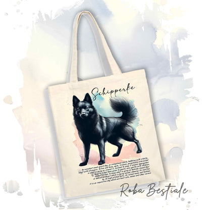 Shopper BEHAVIOR - SCHIPPERKE - Standard FCI - Diversi colori disponibili, 100% Cotone