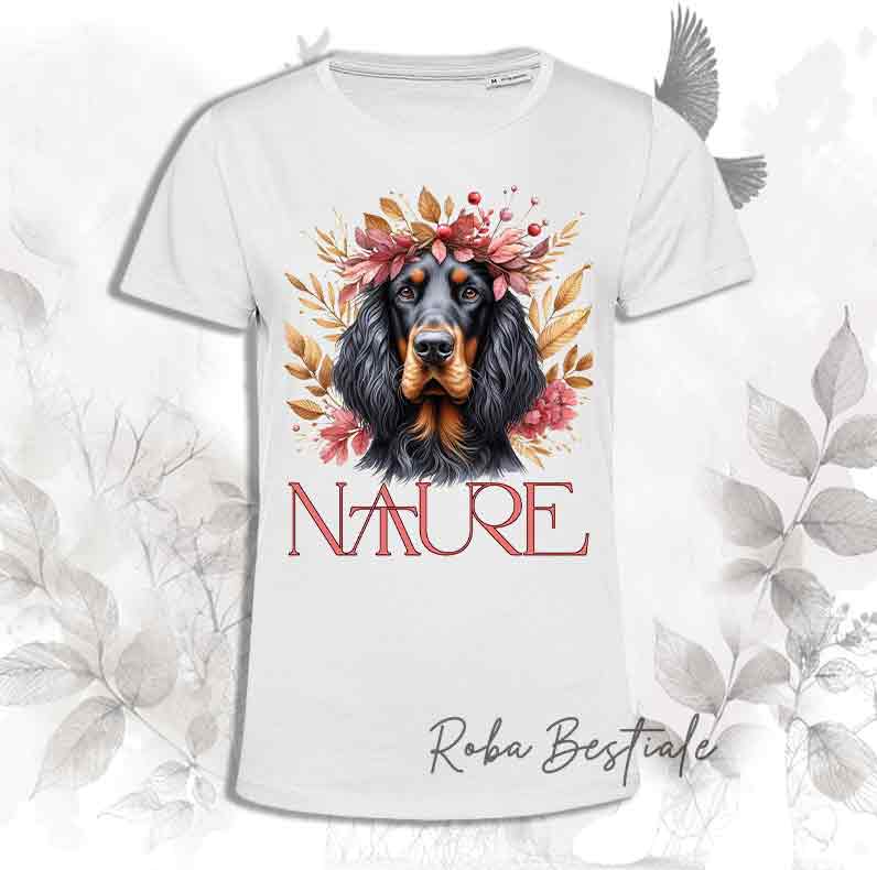 T-Shirt NATURE - SETTER GORDON - Nera o Bianca - Uomo o Donna, dalla XS alla 5XL
