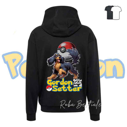 Felpa POKEMON - SETTER GORDON - Unisex - Grigia o Nera - dalla XS alla 3XL