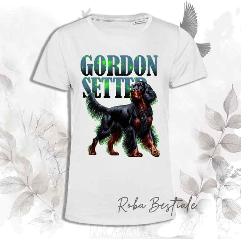 T-Shirt WILD HUNTERS - SETTER GORDON - Bianca con scritta in colore a scelta - dalla XS alla 5XL