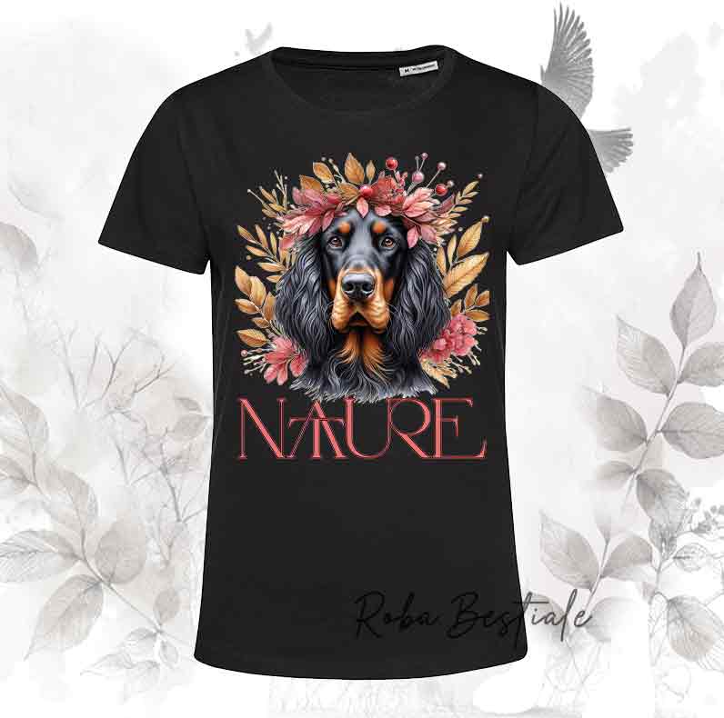 T-Shirt NATURE - SETTER GORDON - Nera o Bianca - Uomo o Donna, dalla XS alla 5XL