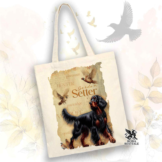 Tote Bag FIELD LEGACY - SETTER GORDON  - 100% Cotone - Bianca o Beige