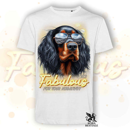 T-Shirt TOO FABULOUS - SETTER GORDON - Bianca o Beige, da Uomo o da Donna - dalla XS alla 5XL
