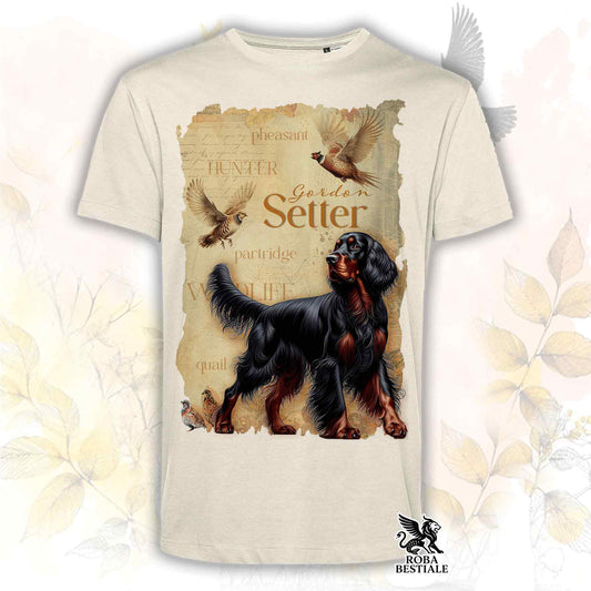 T-Shirt FIELD LEGACY - SETTER GORDON - Bianca o Beige, da Uomo o da Donna - dalla XS alla 5XL