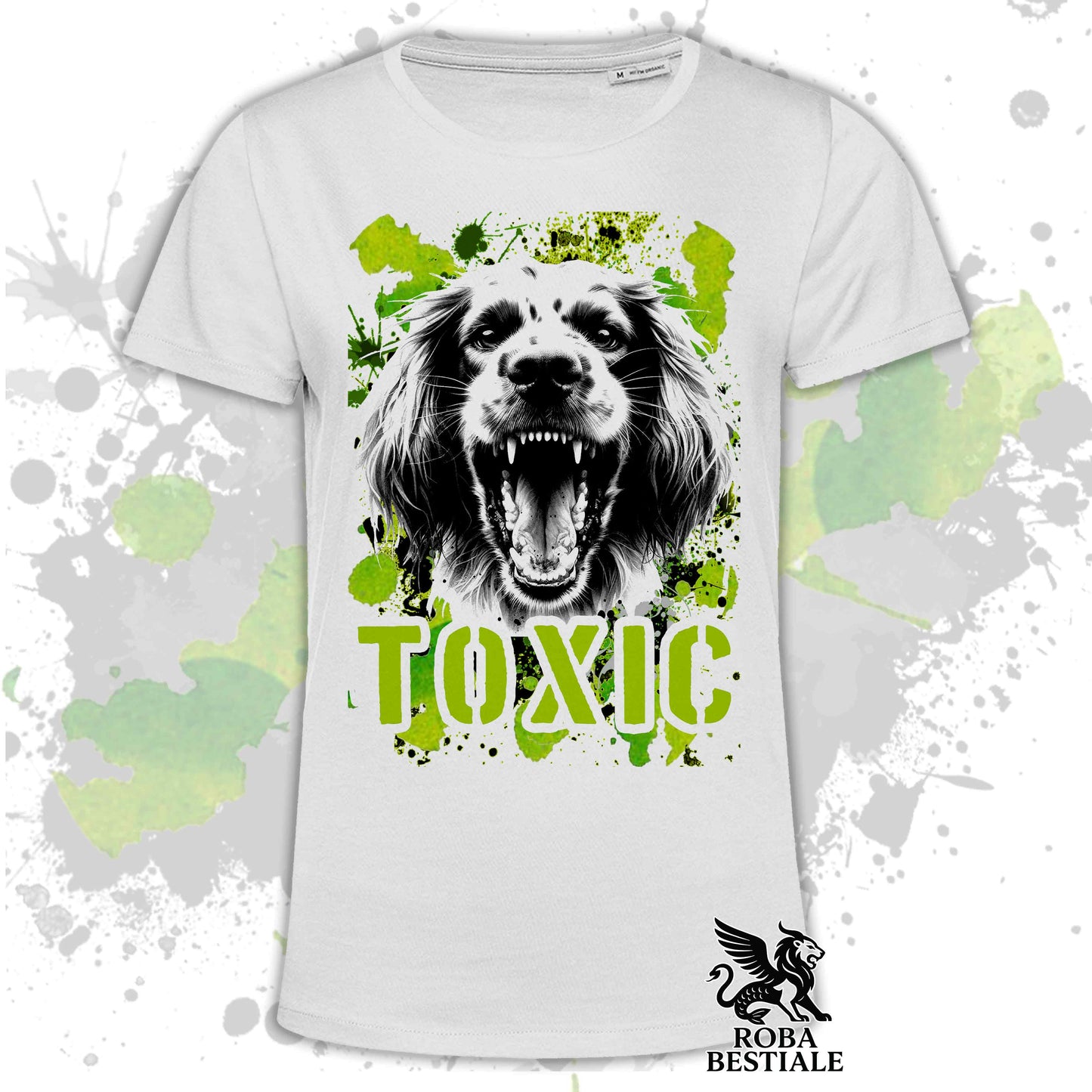 T-Shirt TOXIC - ENGLISH SETTER - White or Beige, Men's or Women's - from XS to 5XL