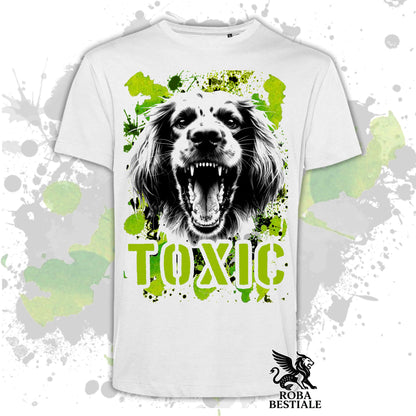T-Shirt TOXIC - ENGLISH SETTER - White or Beige, Men's or Women's - from XS to 5XL