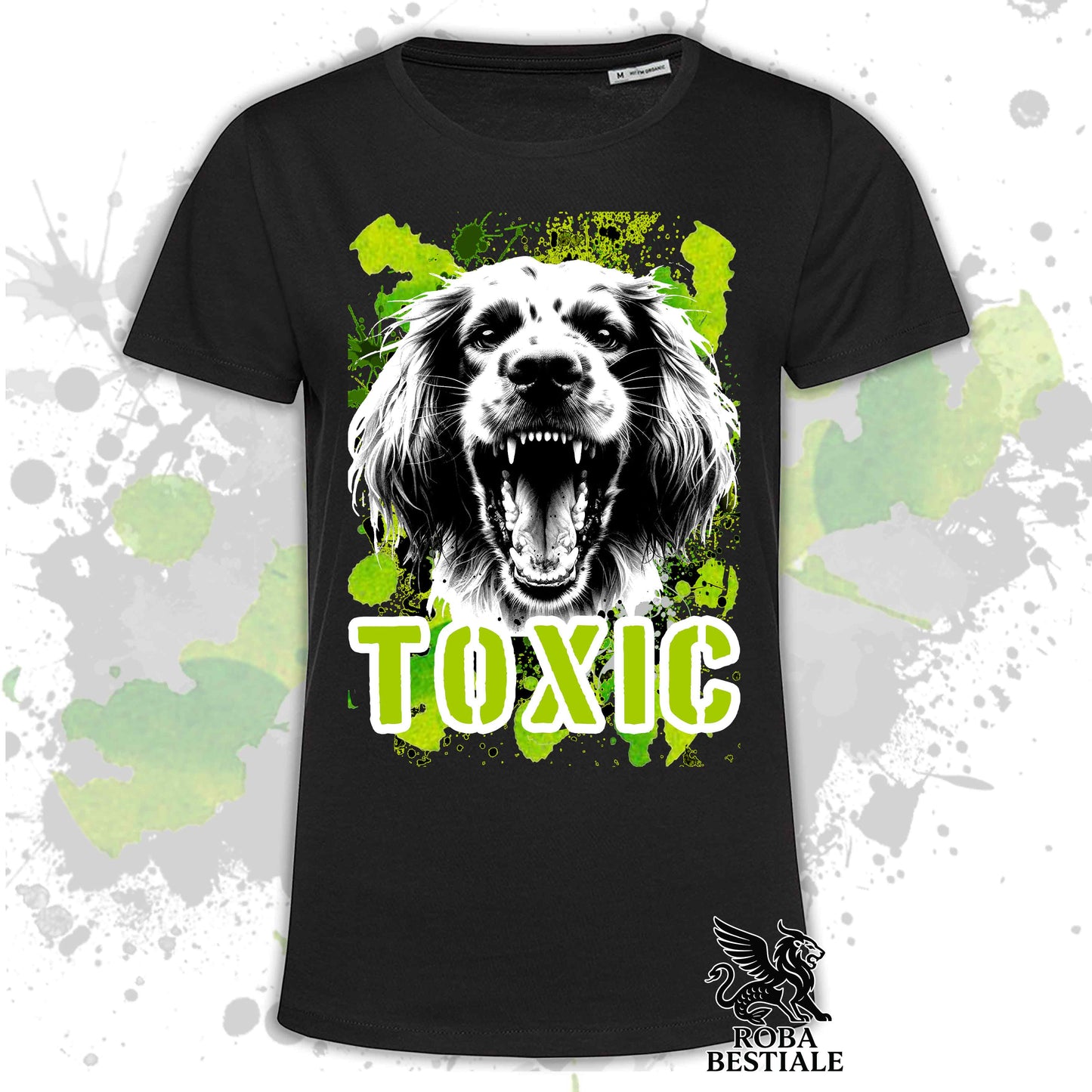 T-Shirt TOXIC - ENGLISH SETTER - White or Beige, Men's or Women's - from XS to 5XL