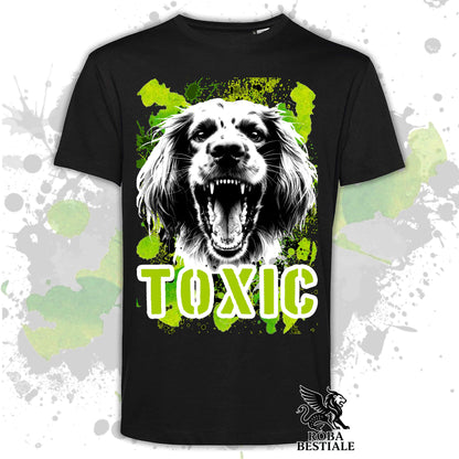 T-Shirt TOXIC - ENGLISH SETTER - White or Beige, Men's or Women's - from XS to 5XL