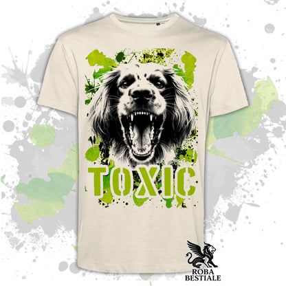 T-Shirt TOXIC - ENGLISH SETTER - White or Beige, Men's or Women's - from XS to 5XL