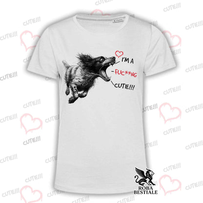 T-Shirt CUTIE - SETTER INGLESE - Bianca o Beige, da Uomo o da Donna - dalla XS alla 5XL