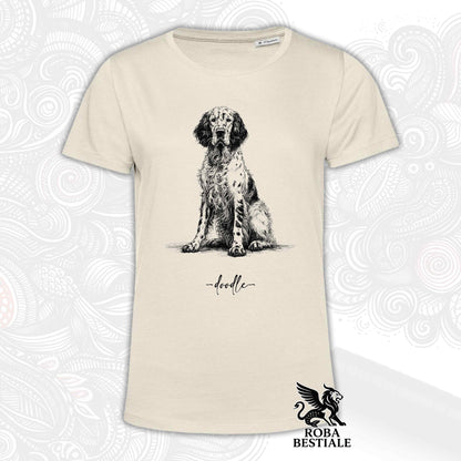 DOODLE T-Shirt - ENGLISH SETTER - White or Beige, Men's or Women's - from XS to 5XL