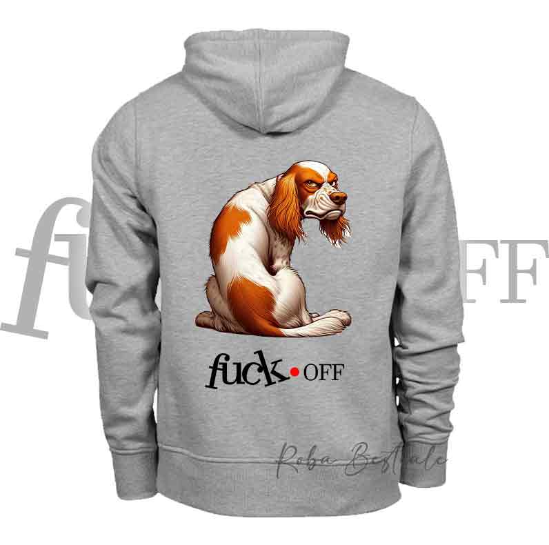 Felpa FU**K OFF - SETTER INGLESE Orange Belton - Unisex - Nera o Grigia - dalla XS alla 3XL