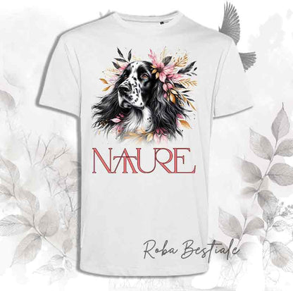 T-Shirt NATURE - SETTER INGLESE Blue Belton - Nera o Bianca - Uomo o Donna, dalla XS alla 5XL