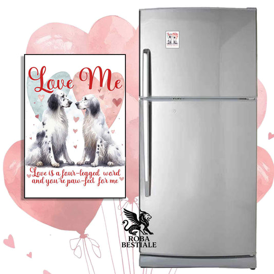 Calamita LOVE ME - SETTER INGLESE Blue Belton - in MDF - 7x5 cm