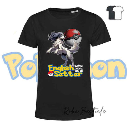 T-Shirt POKEMON - SETTER INGLESE Blue Belton - Uomo o Donna, Bianca o Nera - dalla XS alla 5XL