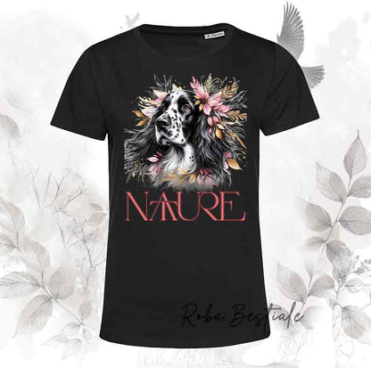 T-Shirt NATURE - SETTER INGLESE Blue Belton - Nera o Bianca - Uomo o Donna, dalla XS alla 5XL