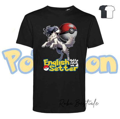 T-Shirt POKEMON - SETTER INGLESE Blue Belton - Uomo o Donna, Bianca o Nera - dalla XS alla 5XL