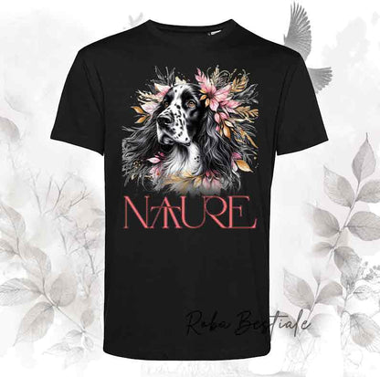 T-Shirt NATURE - SETTER INGLESE Blue Belton - Nera o Bianca - Uomo o Donna, dalla XS alla 5XL