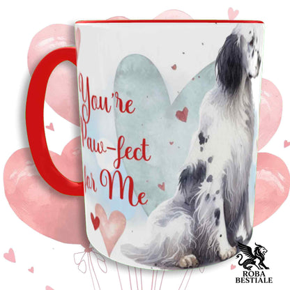 LOVE ME Mug - ENGLISH SETTER Blue Belton - Ceramic, with Red details - 330 ml