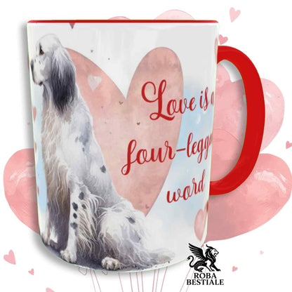 LOVE ME Mug - ENGLISH SETTER Blue Belton - Ceramic, with Red details - 330 ml