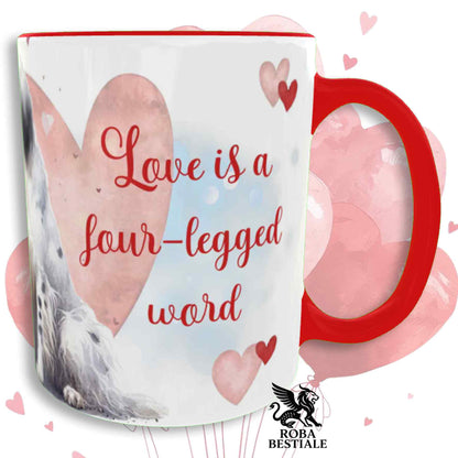 LOVE ME Mug - ENGLISH SETTER Blue Belton - Ceramic, with Red details - 330 ml