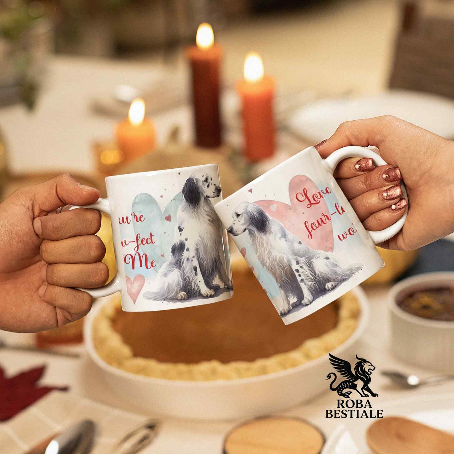 LOVE ME Mug - ENGLISH SETTER Blue Belton - Ceramic, with Red details - 330 ml