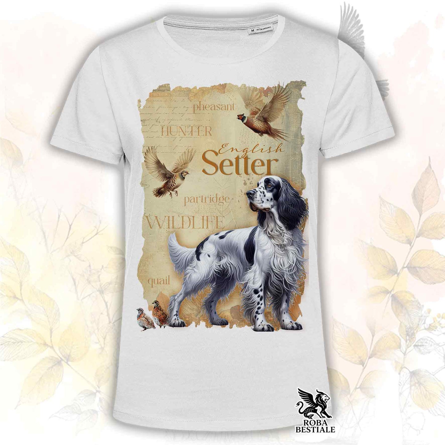 T-Shirt FIELD LEGACY - SETTER INGLESE Blue Belton - Bianca o Beige, da Uomo o da Donna - dalla XS alla 5XL