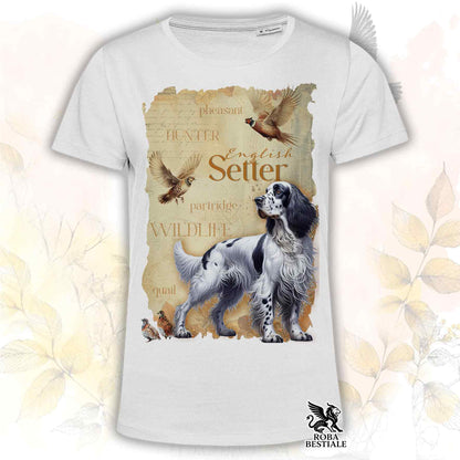 T-Shirt FIELD LEGACY - SETTER INGLESE Blue Belton - Bianca o Beige, da Uomo o da Donna - dalla XS alla 5XL