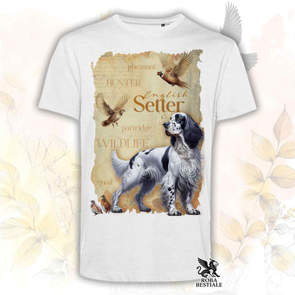 T-Shirt FIELD LEGACY - SETTER INGLESE Blue Belton - Bianca o Beige, da Uomo o da Donna - dalla XS alla 5XL