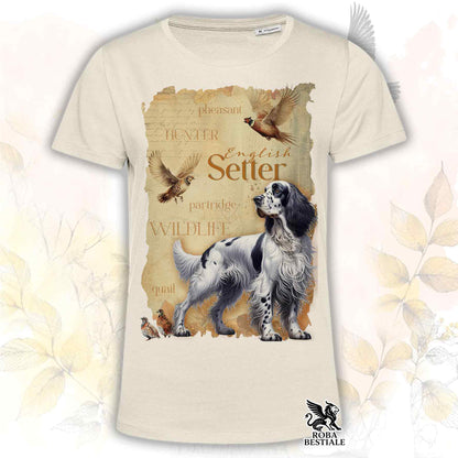 T-Shirt FIELD LEGACY - SETTER INGLESE Blue Belton - Bianca o Beige, da Uomo o da Donna - dalla XS alla 5XL
