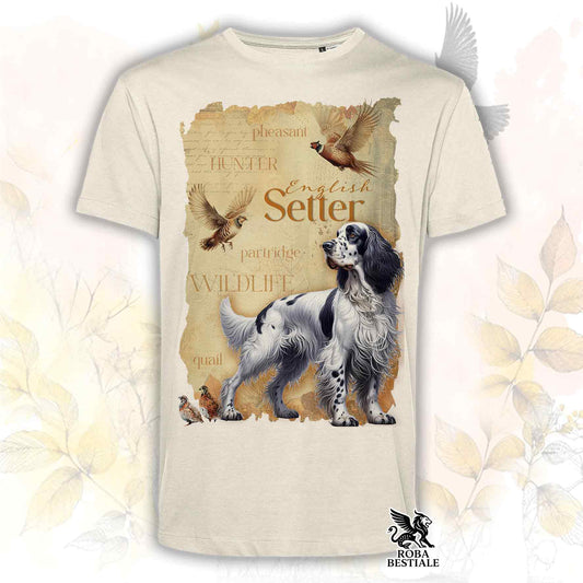 T-Shirt FIELD LEGACY - SETTER INGLESE Blue Belton - Bianca o Beige, da Uomo o da Donna - dalla XS alla 5XL