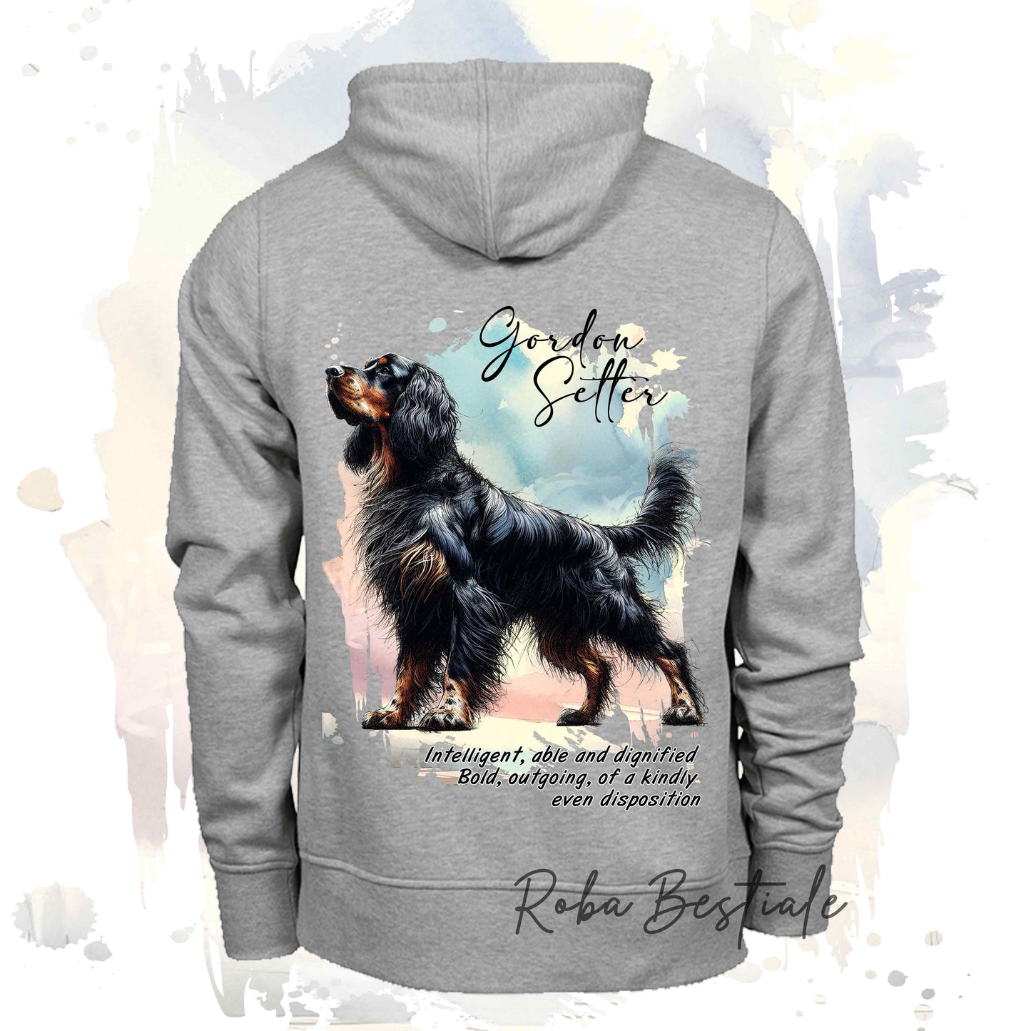 Felpa BEHAVIOR - SETTER GORDON - Standard FCI - Unisex - Grigia - dalla XS alla 3XL