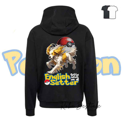 Felpa POKEMON - SETTER INGLESE Lemon Belton - Unisex - Grigia o Nera - dalla XS alla 3XL