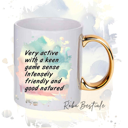 Tazza BEHAVIOR - SETTER INGLESE Lemon Belton - Standard FCI - In Ceramica, con manico dorato - 330 ml