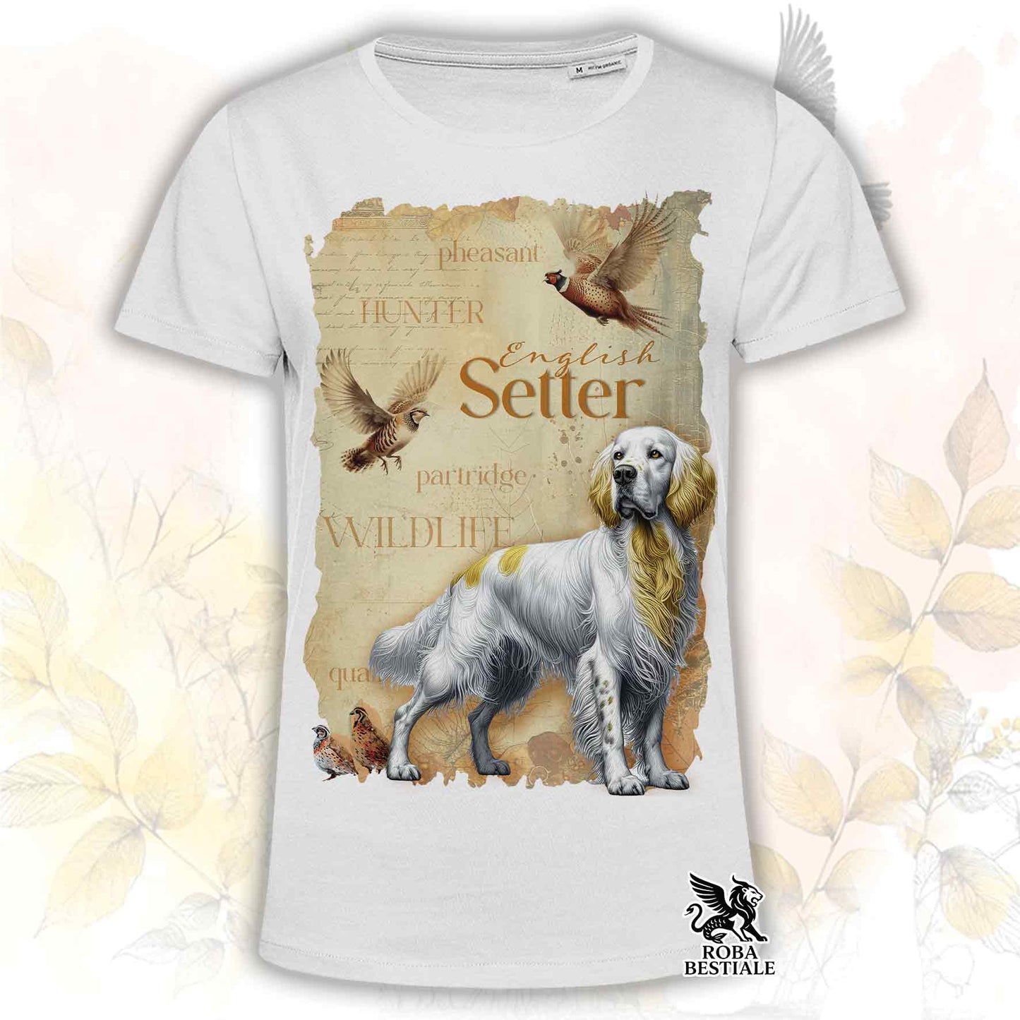 T-Shirt FIELD LEGACY - SETTER INGLESE Lemon Belton - Bianca o Beige, da Uomo o da Donna - dalla XS alla 5XL